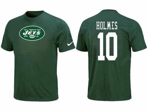 Nike New York Jets #10 Santonio Holmes Name & Number NFL T-Shirt - White